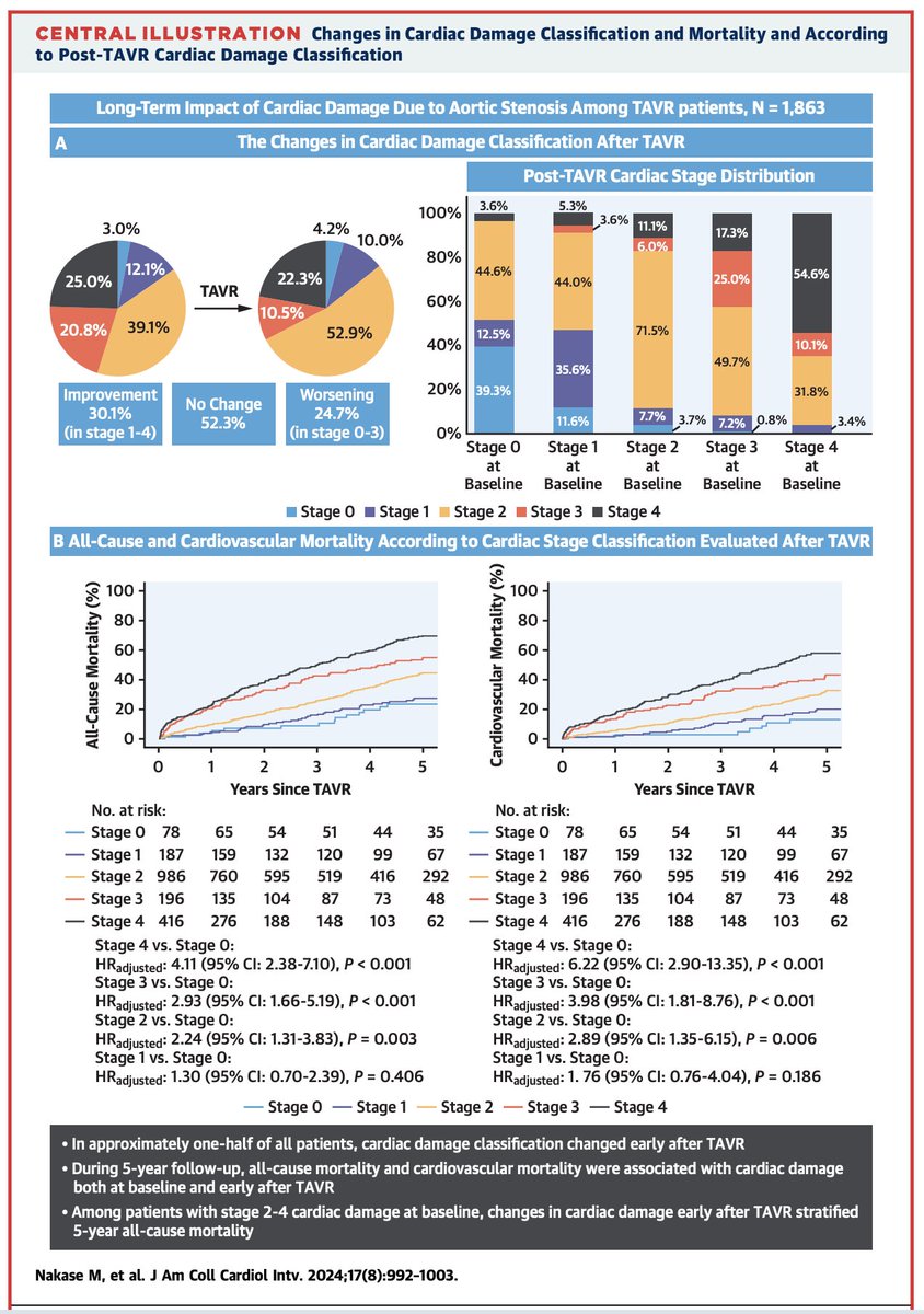 The extent of extra-valvular cardiac damage before and after TAVR and changes in cardiac damage early after TAVR have important implications during long-term follow-up. authors.elsevier.com/a/1izXK6uPJvuU… @masaaki0825; @DaijiroTomii; @FabienPraz; @StefanStortecky
