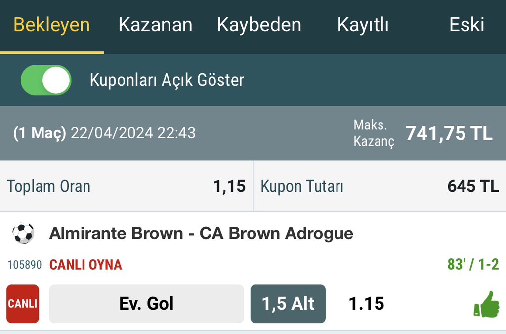 10. Kupon HEDEF 1 MİLYON TL . para dağıtmaya geldim 💰 #canlıiddaa #bahis #serikupon #iddaa #bets #bet #money #para #bilyoner #mackolik  💵💰tanık ol. Yatmadan seri kupon yapıyorum .kazanın diye hesap açtım . Borçlarınızı bitirin arkadaşlar .yardıma geldim