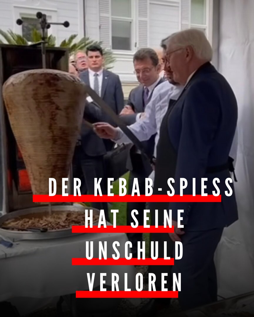 Zarte Metzger säbeln alles. #Steinmeier #KebabAkrobat