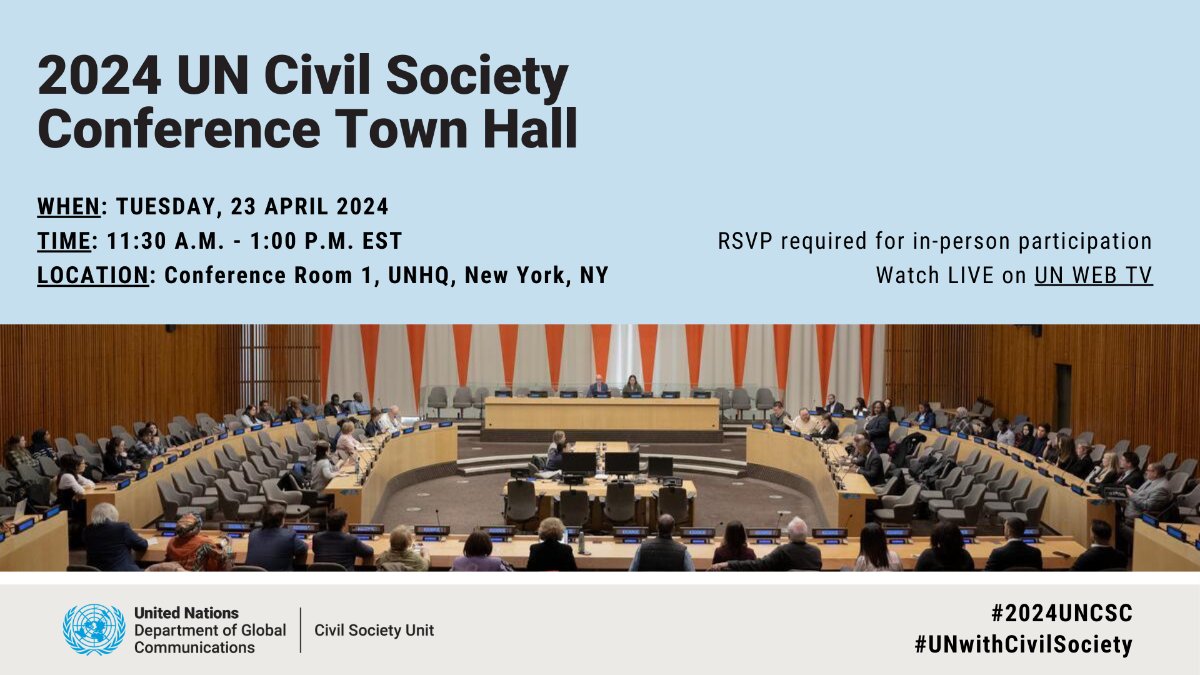 The Final Town Hall before the Conference is happening tomorrow. If you are not attending in-person be sure to check it out online. 📅23 April 🕜11:30 am- 1 pm EST 👀 Watch it live on UN WebTV: webtv.un.org/en/asset/k1a/k…