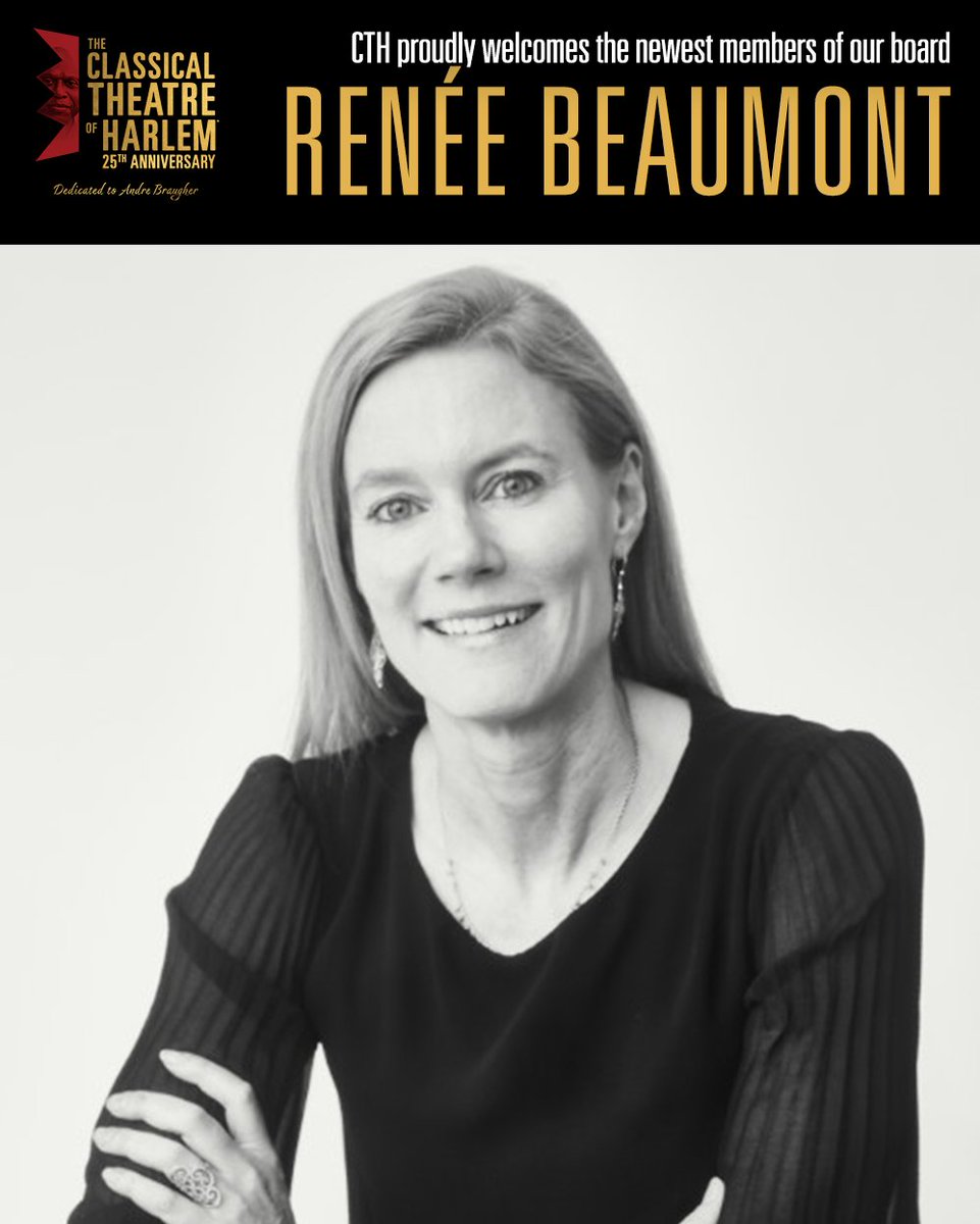 We are proud to welcome Tony nominee Kara Young (@KARAakter), Dr. Karen Jackson Weaver, and Renée Beaumont to our board of directors. Representing a cross-sector of expertise in the arts, finance, and academics, the newest trustees bring diverse perspectives to CTH, whose mission