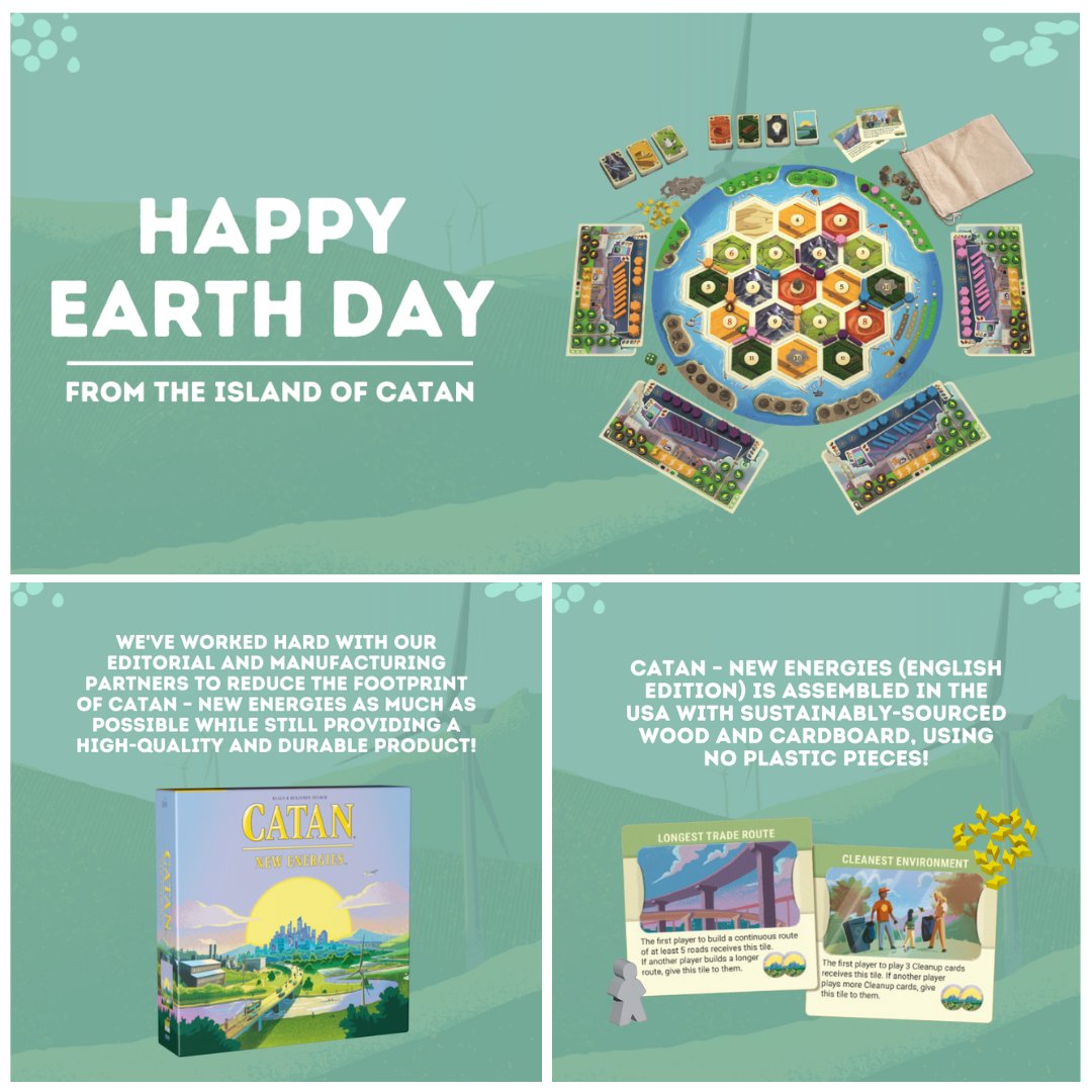 settlersofcatan's tweet image. Happy earth day everyone! 🌎 We are excited for CATAN – New Energies and worked hard to reduce the game's footprint as much as possible  🌱

Learn more 👉 bit.ly/3RUHaM2 🎲

#catan #settlersofcatan #newenergies #earthday