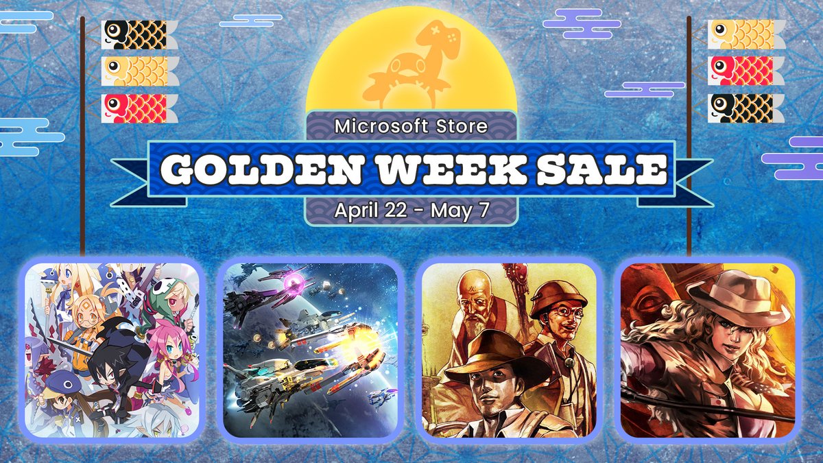 Golden Week means golden deals! The Golden Week Sale is starting today at the Microsoft Store! Save on games like: 🔹Disgaea 4 Complete+ 🔹Saviors of Sapphire Wings / Stranger of Sword City Revisited 🔹R-Type Final 2 Save now⤵️ xbox.com/en-US/games/st…