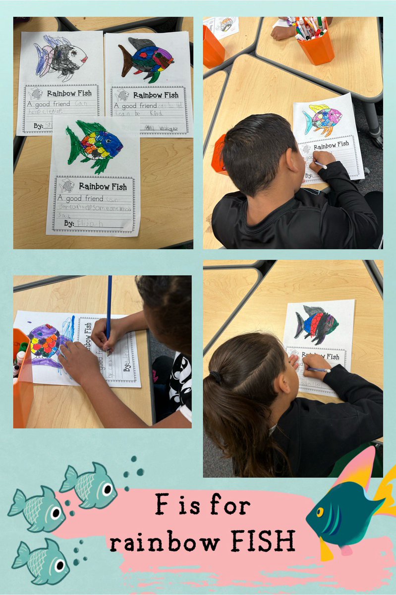 F is for Fish…Rainbow Fish! Look at that great writing! @vhmouse88 #AlohabetCountdown #dowlingdeepdive