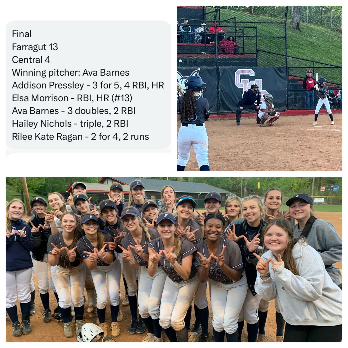 ⚓️🥎 LADY ADMIRALS SOFTBALL UPDATE 🥎⚓️ Final Score FARRAGUT 13 CENTRAL 4 Lady Admirals now 17-9 ⁦@FarragutSB⁩ ⁦@BartlettJC⁩ ⁦@emactav1⁩ ⁦@prepxtra⁩ ⁦@5StarPreps⁩ ⁦@TJ3rd_⁩ ⁦@West105_WFIV⁩ ⁦@farragutpress1⁩ ⁦@CoachTcom⁩