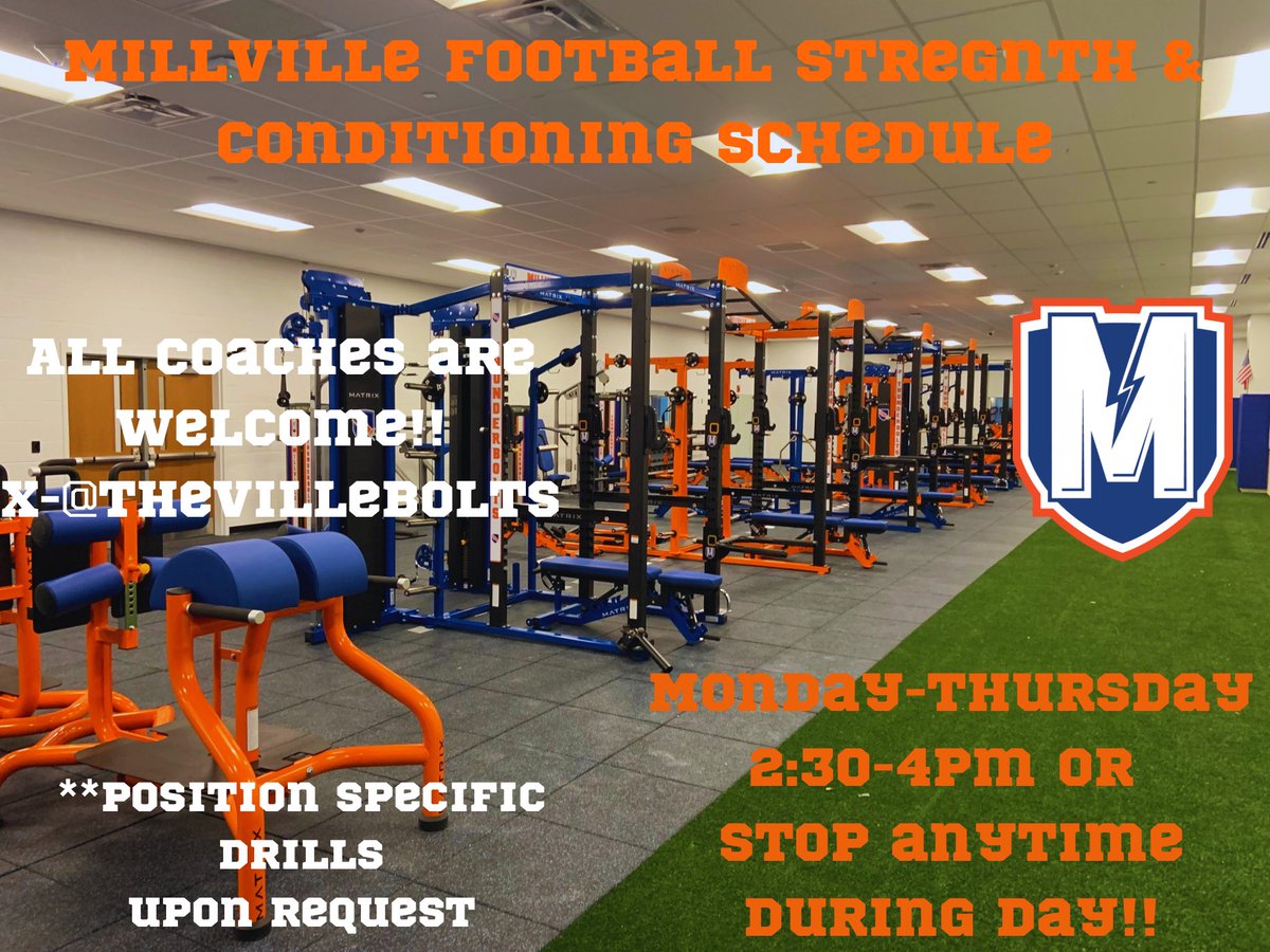 🔷BOLTS WORKOUT SCHEDULE🔶 Coaches if you are in Jersey, you can’t forget to stop by The Ville! Feel free to reach out with any questions! #BoltPride #OBG @cmcnj03 @LouiePitale