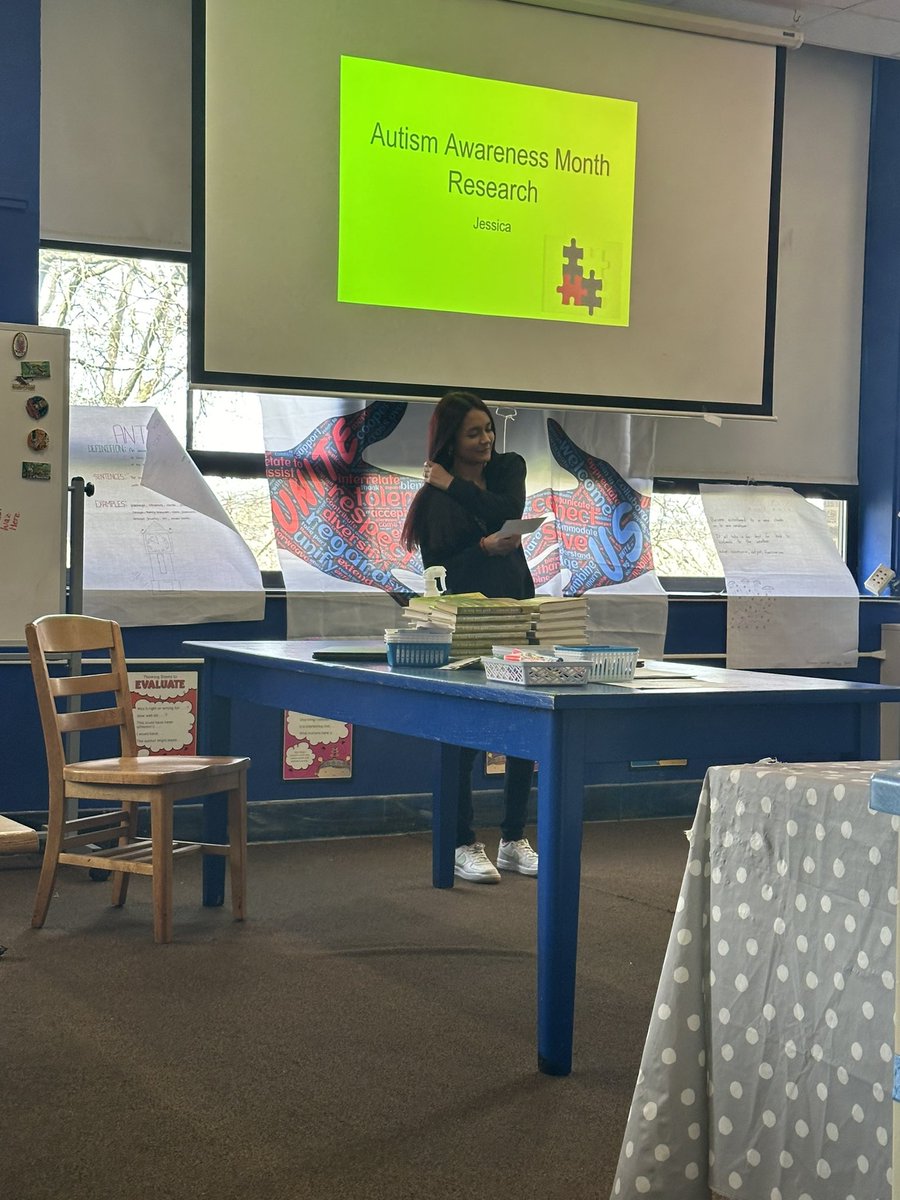 kklukas1's tweet photo. Mr Jose Sandoval and I are so proud of our students researching and presenting on #AutismAwarenessMonth #AutismAcceptance @DrNavarre @DrJLAnderson https://t.co/5rqji7lgtU