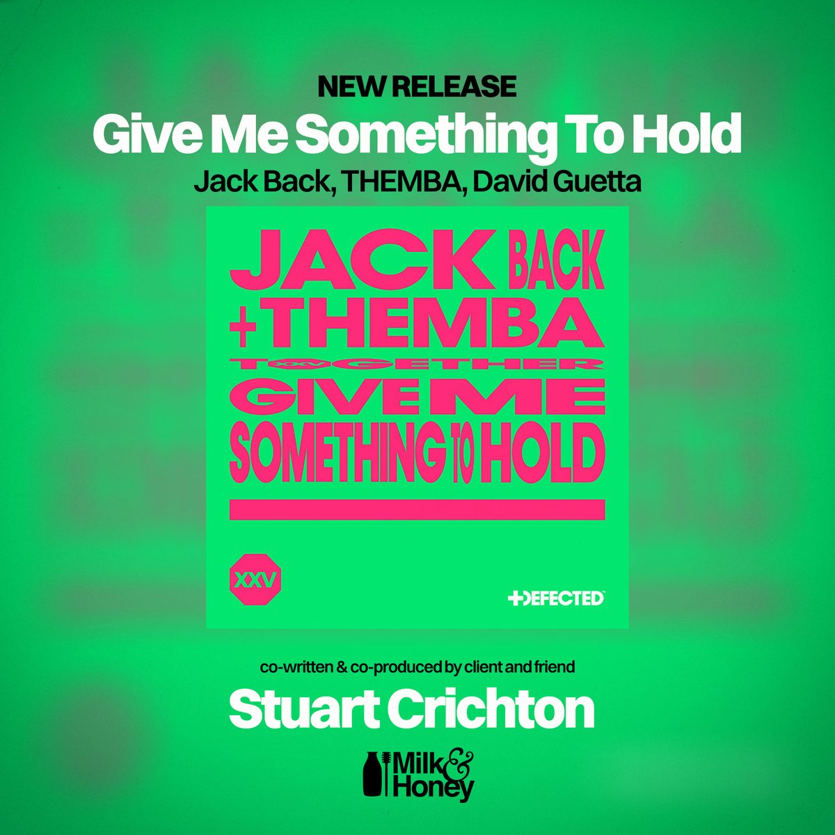 milkhoneyla's tweet image. Check out Jack Back, THEMBA, and David Guetta’s new single ‘Give Me Something To Hold’, co-produced and co-written by client and friend Stuart Crichton
#StuartCrichton #JackBack #DavidGuetta #THEMBA #milkandhoney #hitsongs