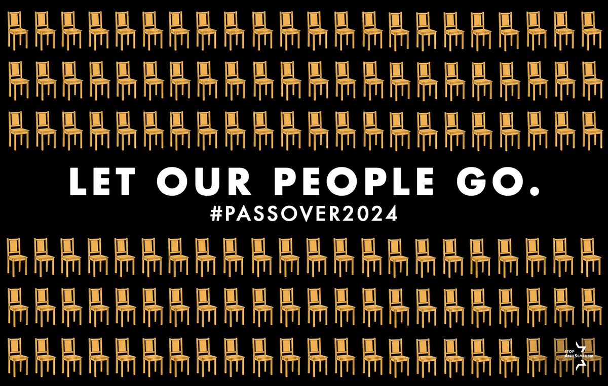 133 chairs at 133 tables inside 133 homes will be empty tonight as Jews around the world celebrate Passover and our freedom from slavery. 133 hostage still held in Gaza as we say #LetOurPeopleGo 🎗️ #Passover