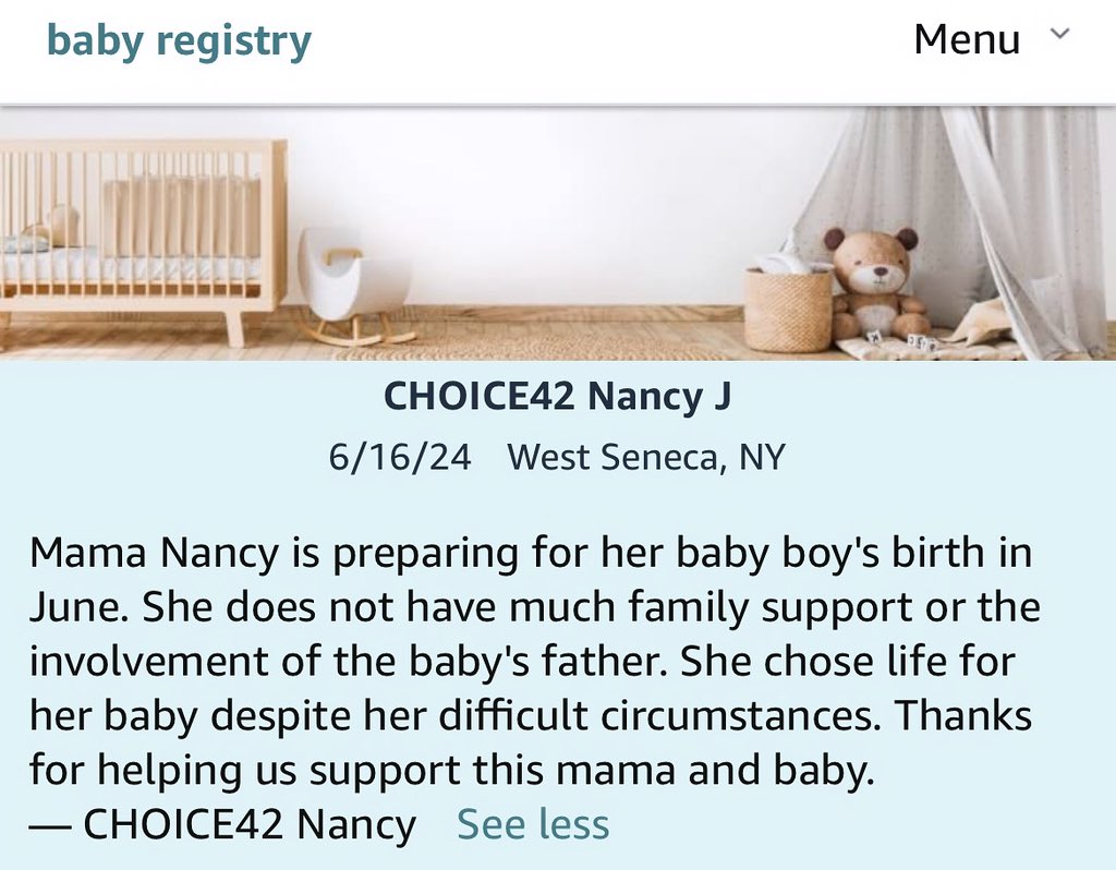 Mama Nancy needs our help. ❤️

amazon.com/baby-reg/choic…