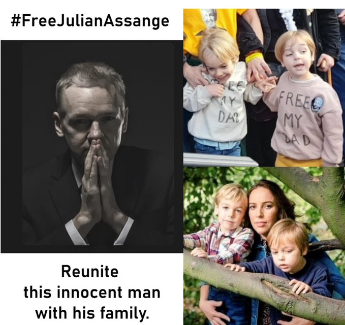 Reunite Julian Assange with his wife & children!
#FreeAssange #FreeAssangeNOW Send him home 🙏