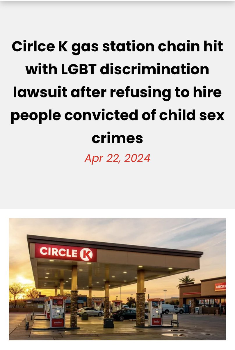 Instead of telling gay men and trans to stop raping Kids they are suing circle K