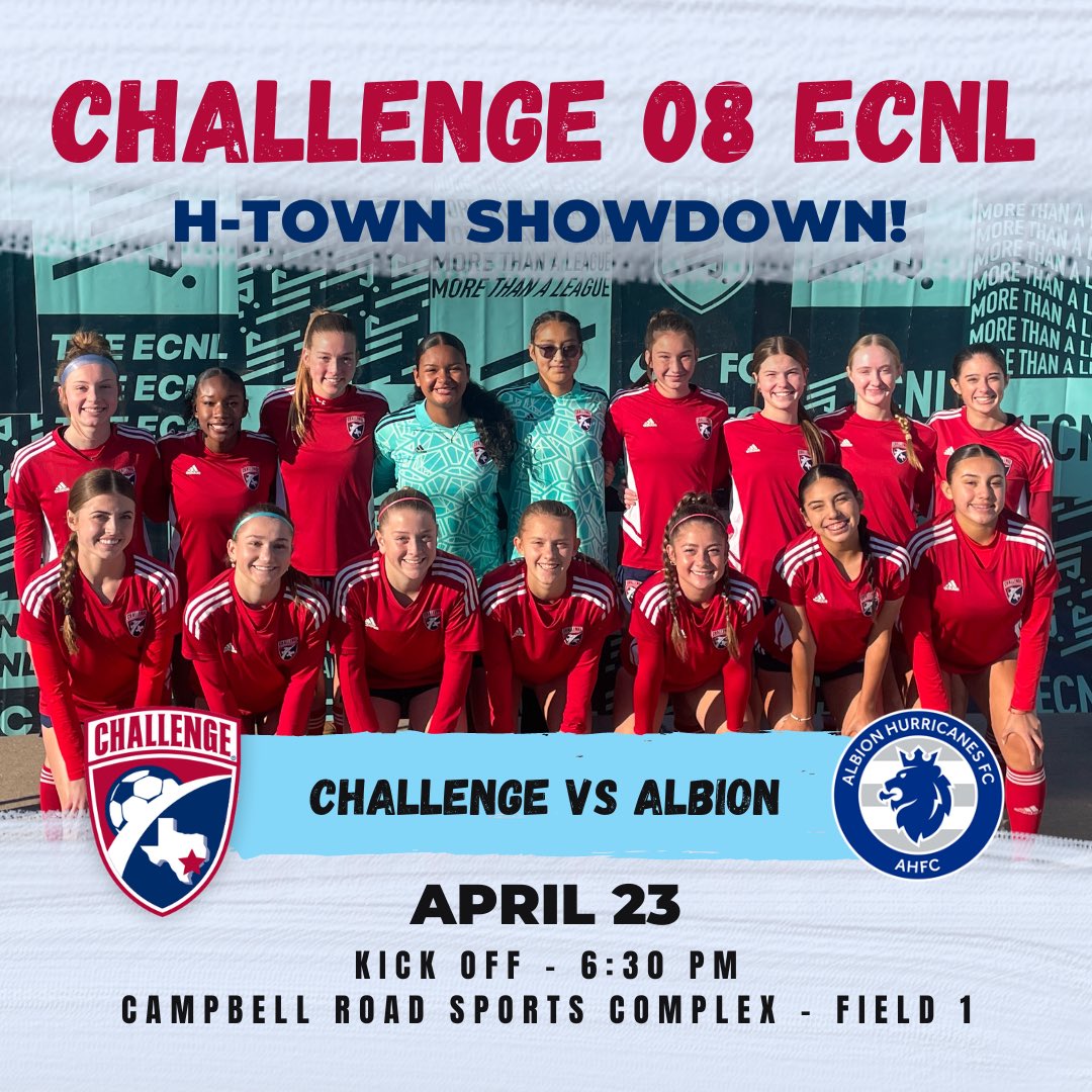 Weeknight special tomorrow night! We have the H-Town showdown versus Albion. ⏰ 6:30 PM 📍Campbell Road Sports Complex @ChallengeSoccer @EcnlTexas @PrepSoccer @TopDrawerSoccer @TheSoccerWire