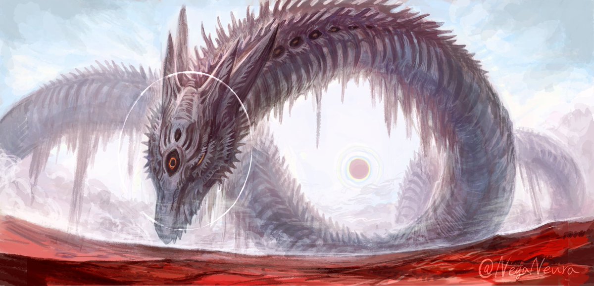 sky artist name signature no humans sharp teeth monster dragon  illustration images