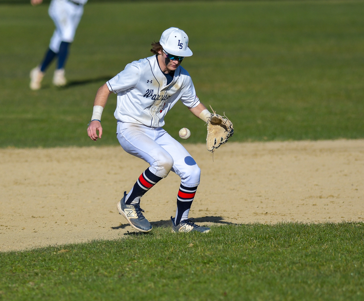 Warriors (4-3) defeat Bridgewater-Raynham, 8-1.

M.Mahoney - 6+IP, H, 1R, 12K, W / 2-4, 2R
Haarde - 2-4, 2RBI
G.Mahoney - 2-3, 2R, RBI
Hammond - 2-3, 2RBI
Immonen - 1-3, R, RBI

<a href="/MetroWestSports/">Daily News Sports</a> <a href="/DCLBaseball/">Dual County League Baseball</a> <a href="/Warriors978/">LSWarriors</a> @BostonHeraldHS