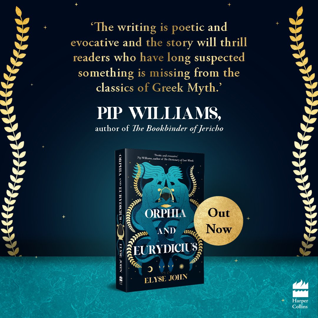 Feeling warmly embraced by everyone who has reached out to me about enjoying ORPHIA AND EURYDICIUS. 💙Thank you for your generosity. And still not over this incredible blurb from Pip Williams!