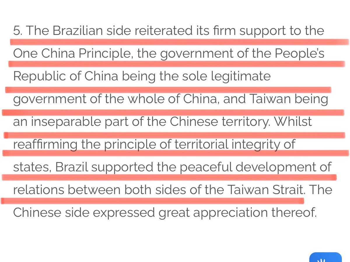 🚨🚨🚨 China vs Taiwan : Parceria do “desgoverno” Lula com a China impede que carga de Taiwan seja descarregada nos portos brasileiros. A declaração conjunta de “aprofundamento da parceria estratégica global” foi ratificada há um ano e abriu uma porta muitíssimo perigosa para