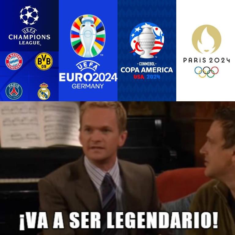 InvictosSomos's tweet photo. ➤ Se viene la final de la UEFA Champions League. 
➤ Se viene la Eurocopa. 
➤ Se viene la Copa América. 
➤ Se vienen los Juegos Olímpicos. 

¡¡POR FIN SE VIENE LO MEJOR DEL AÑO 2024!! https://t.co/ov1GUHP1a9