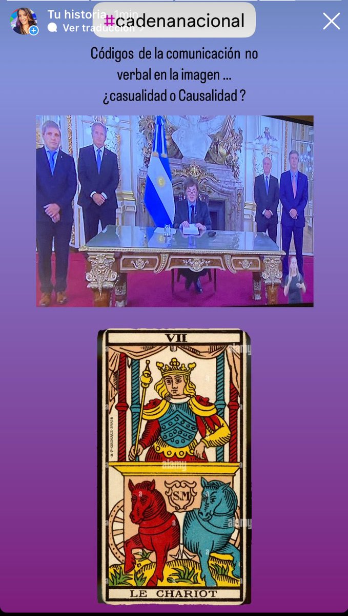 El mensaje del #tarot en la #CadenaNacional ? es la carta 7, el #carrodeltriunfo ? Lo que representa este arcano: El Carro es una carta relacionada con el éxito en la vida, el control y la capacidad de seguir avanzando #mensajes más allá de las palabras <a href="/JMilei/">Javier Milei</a> ? <a href="/MFKanselo/">kanselo</a>
