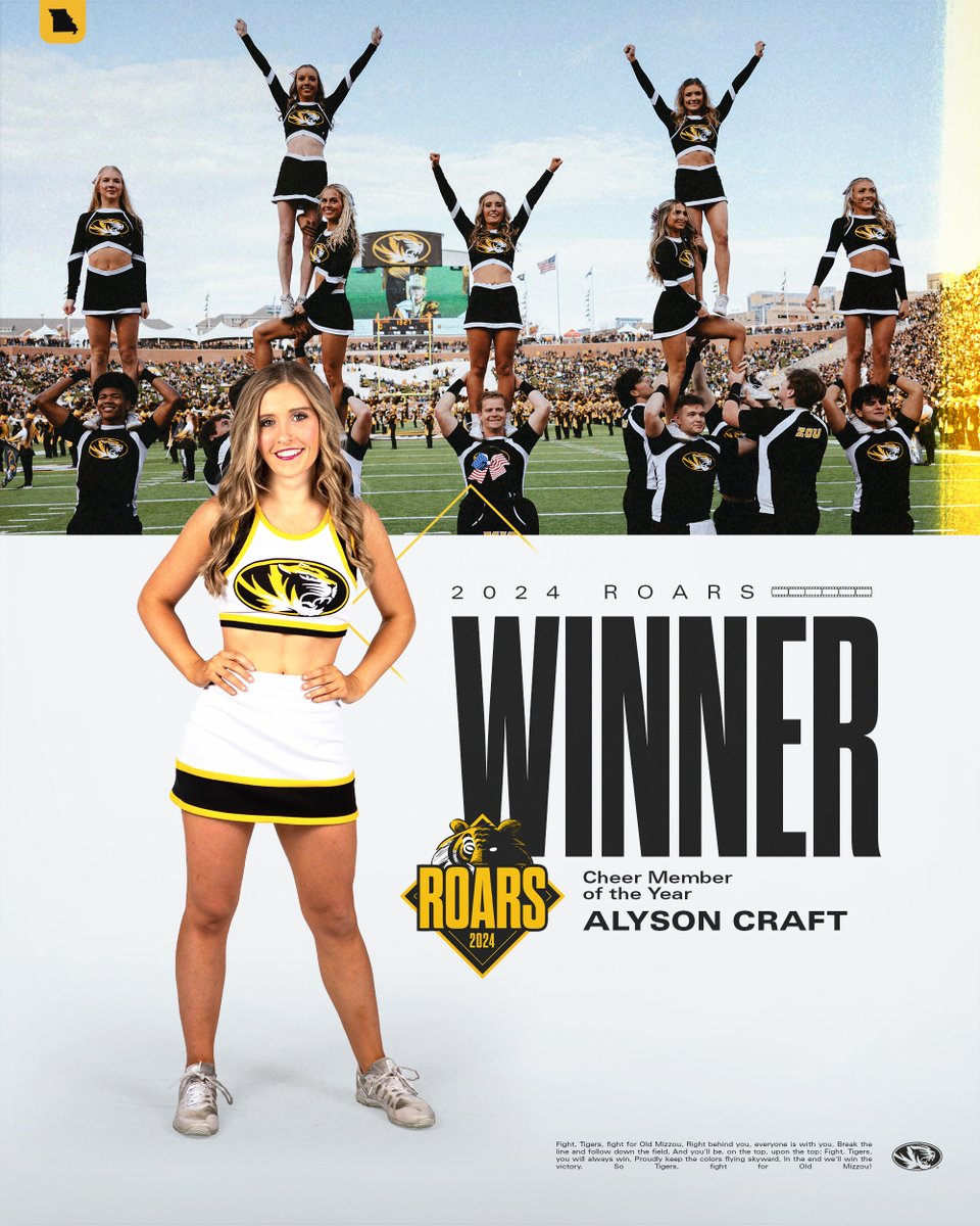 Your Tiger Cheer Member of the Year is... Alyson Craft! #MIZ🐯 #ROARS24