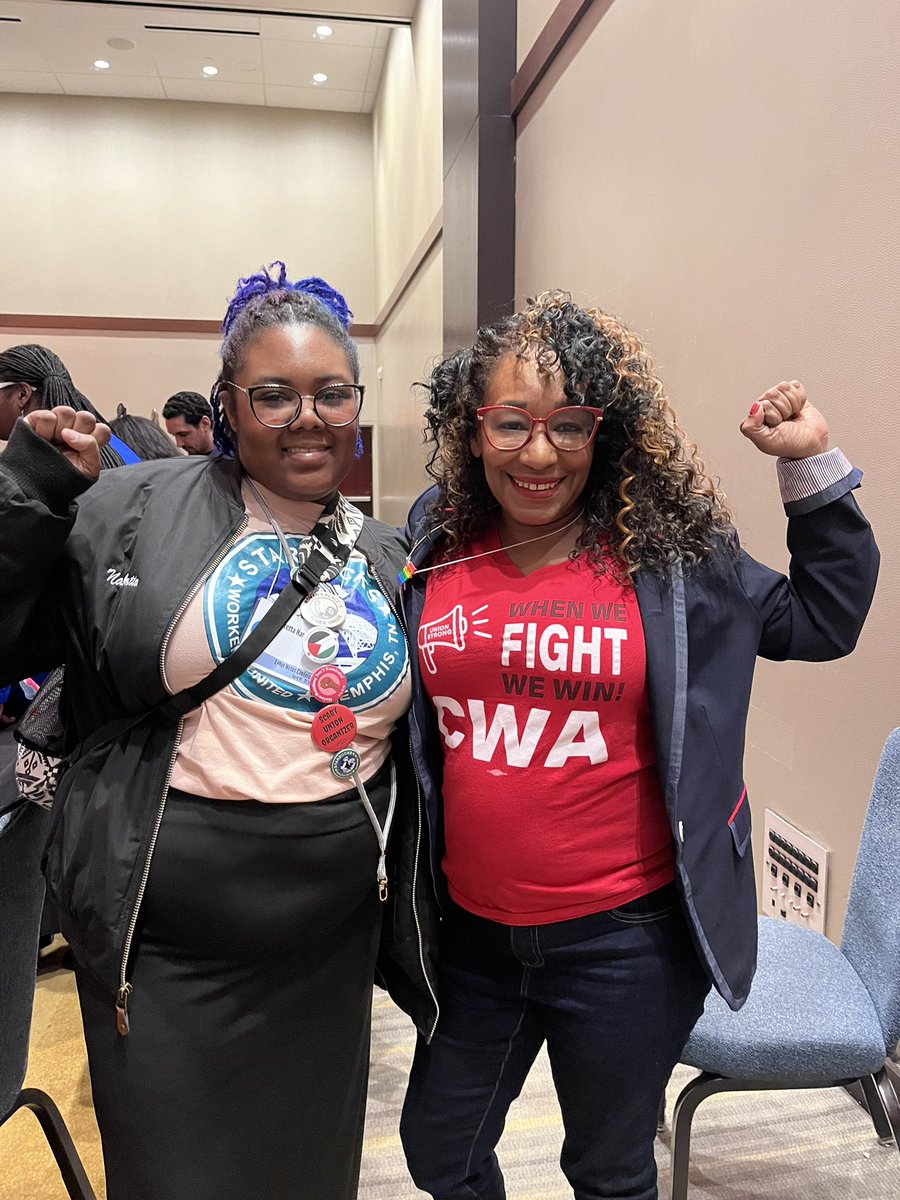 @Un1onBarbie met Margret Cook, an icon from the south, a leader in @CWAUnion. Witnessing the leadership of Black individuals is always a powerful experience. #LaborNotes2024 #blackgirls #unionpower #sbwu