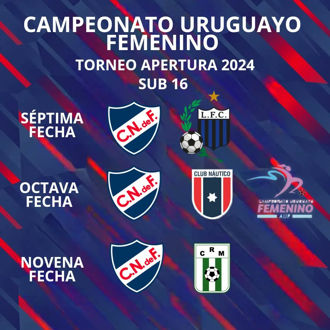 #Información Este es el fixture del Torneo Apertura de la #Sub16, las dirigidas por @ValeColman_14, de @CNdeFfemenino. #LasQueDejanTodo 🔴⚪️🔵