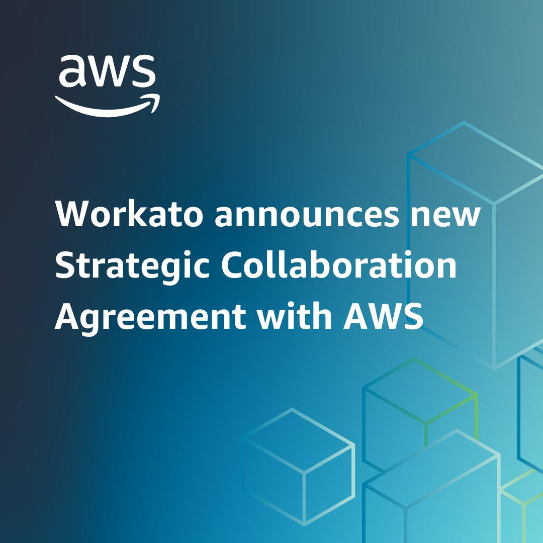Congratulations to #AWSPartner @Workato who signed a Strategic Collaboration Agreement with #AWS to be a low-code, no-code migration & modernization competency partner! 🤝 🥳 Learn more about AWS Migration Workload Partners: ☁️ go.aws/4bafVUB