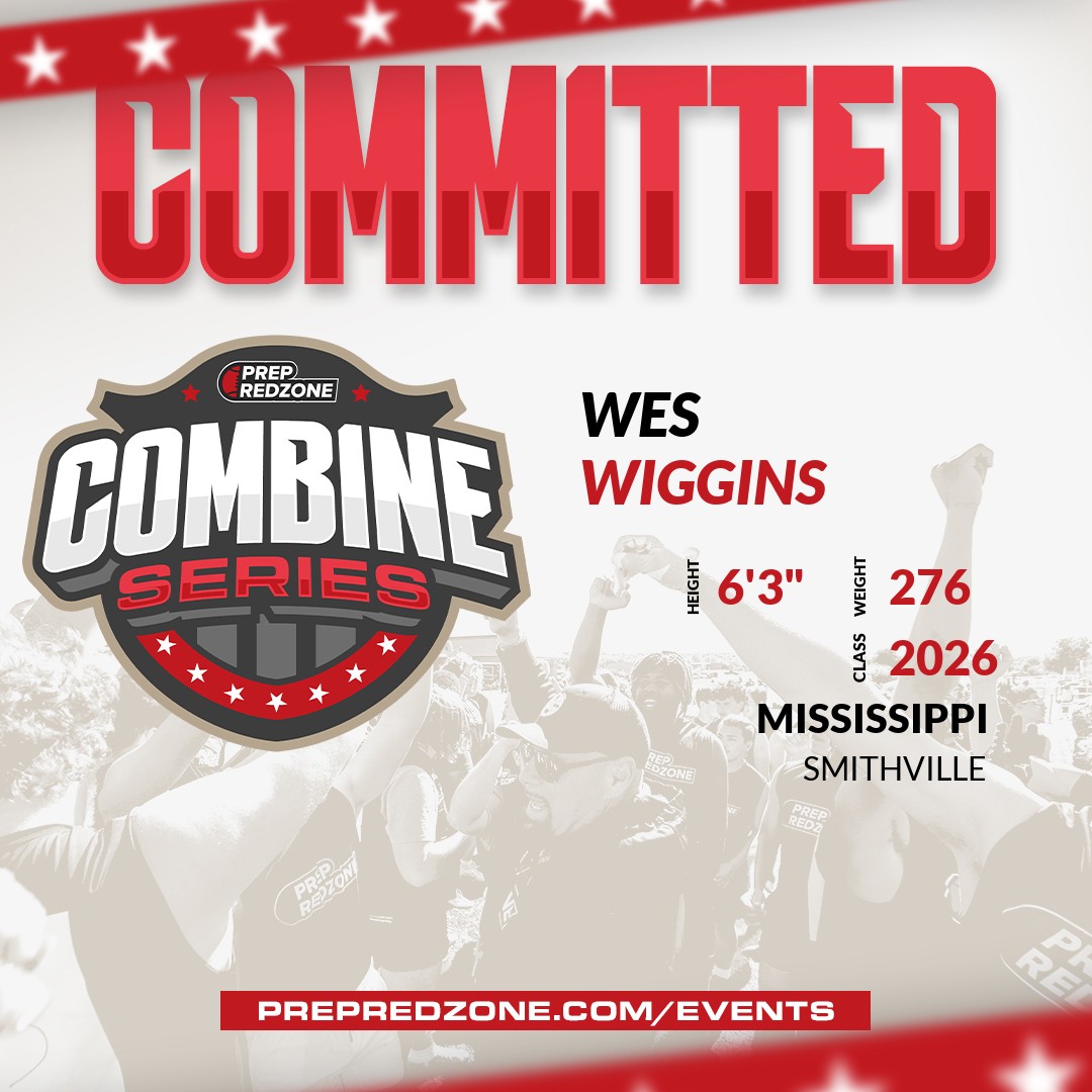 Welcome Class of 2026 Wes Wiggins (@wiggins_wes) of Smithville to the @PrepRedzoneMS Showcase on April 27th @ Millsaps College. 🔥🏈 #PRZCombineMS 🏈🔥 Register NOW! 👇 prepredzone.com/events