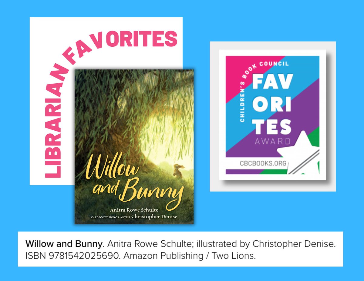 Thank you, #librarians! 💞 WILLOW AND BUNNY - words by me, illustrations by @cadenise - has been named a 2024 Children's Book Council Librarian Favorite! Thank you for embracing and sharing our book with readers! @CBCBook @KelseySkea @MetamorphLitAg