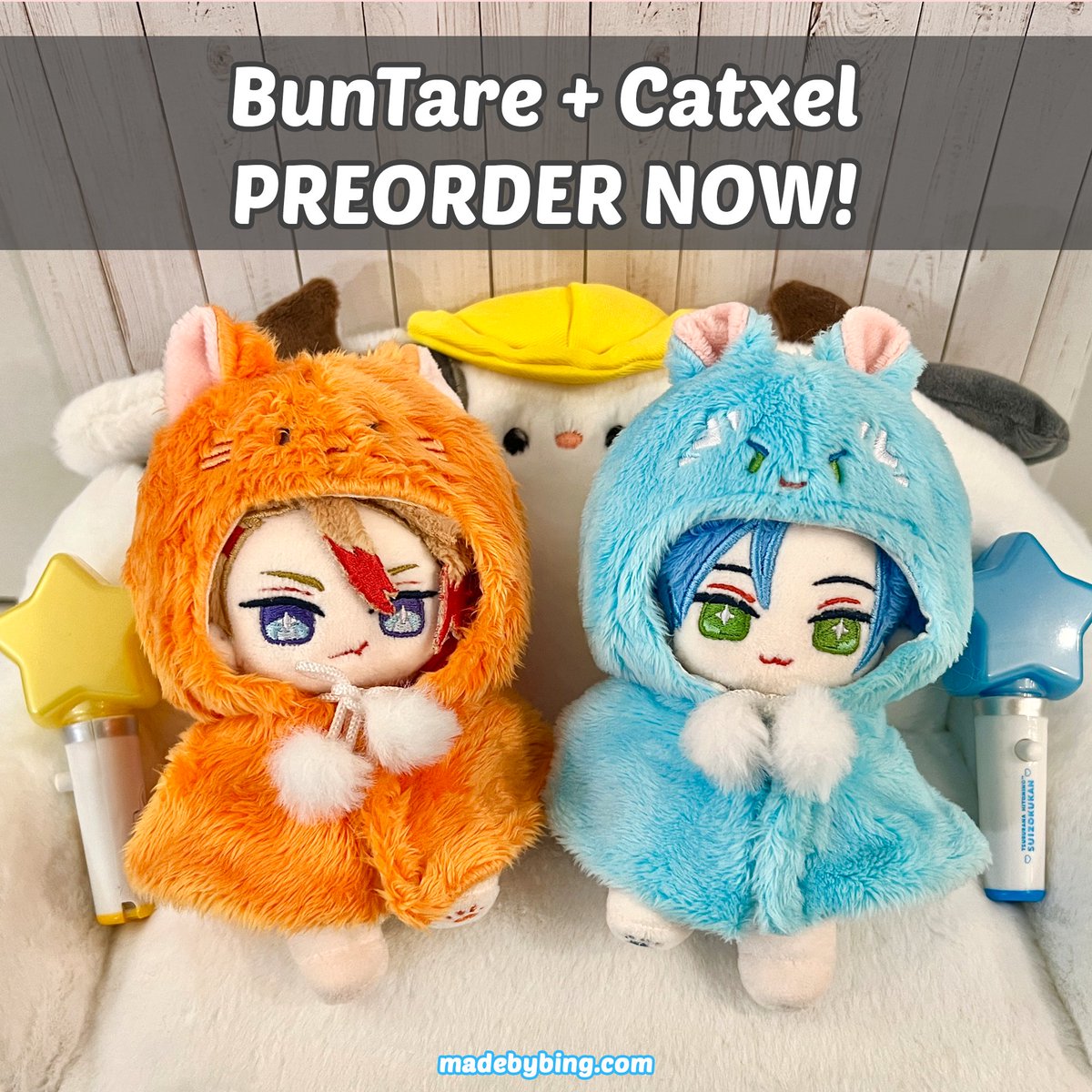 ✨BunTare & CatXel 10cm Dolls Preorders: OPEN! ✨ 🗓️ Earlybird: April 22 - May 5 (includes photocard gift) 🗓️Regular preorder: May 6 - TBD Preorder US/CAN/Worldwide: 🔗madebybing.myshopify.com/products/early… - Group orders OK! Pls DM me! 💙RTs/Likes appreciated!! 🧡 #WorkofAlt #ArtXel