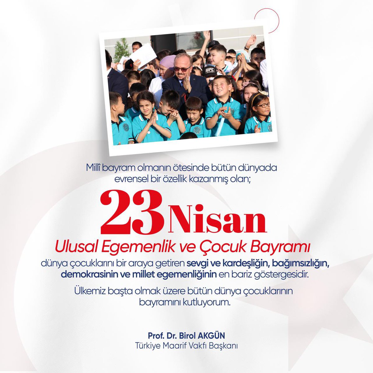 23 Nisan Ulusal Egemenlik ve Çocuk Bayramımız kutlu olsun. #23NisanKutluOlsun