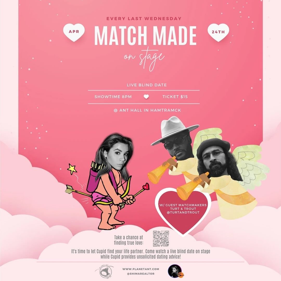 Do you want to ease drop on a blind date?

🎭🔥 Join us this Wednesday, April 24th, for an unforgettable evening of laughter and love at Planet Ant Theatre's "Match Made On Stage - The LIVE Blind Date Show"! 💌❤️

Planetant.com
