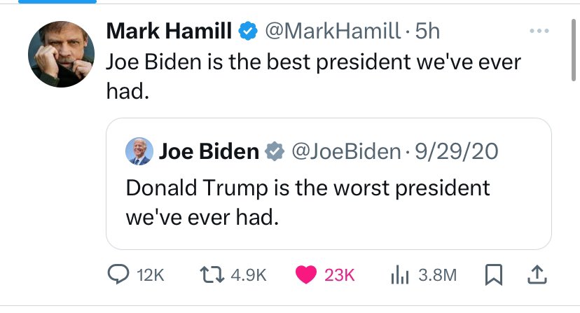 MAGA is big mad at Mark Hamill for this tweet. Let’s show him some love! 💕