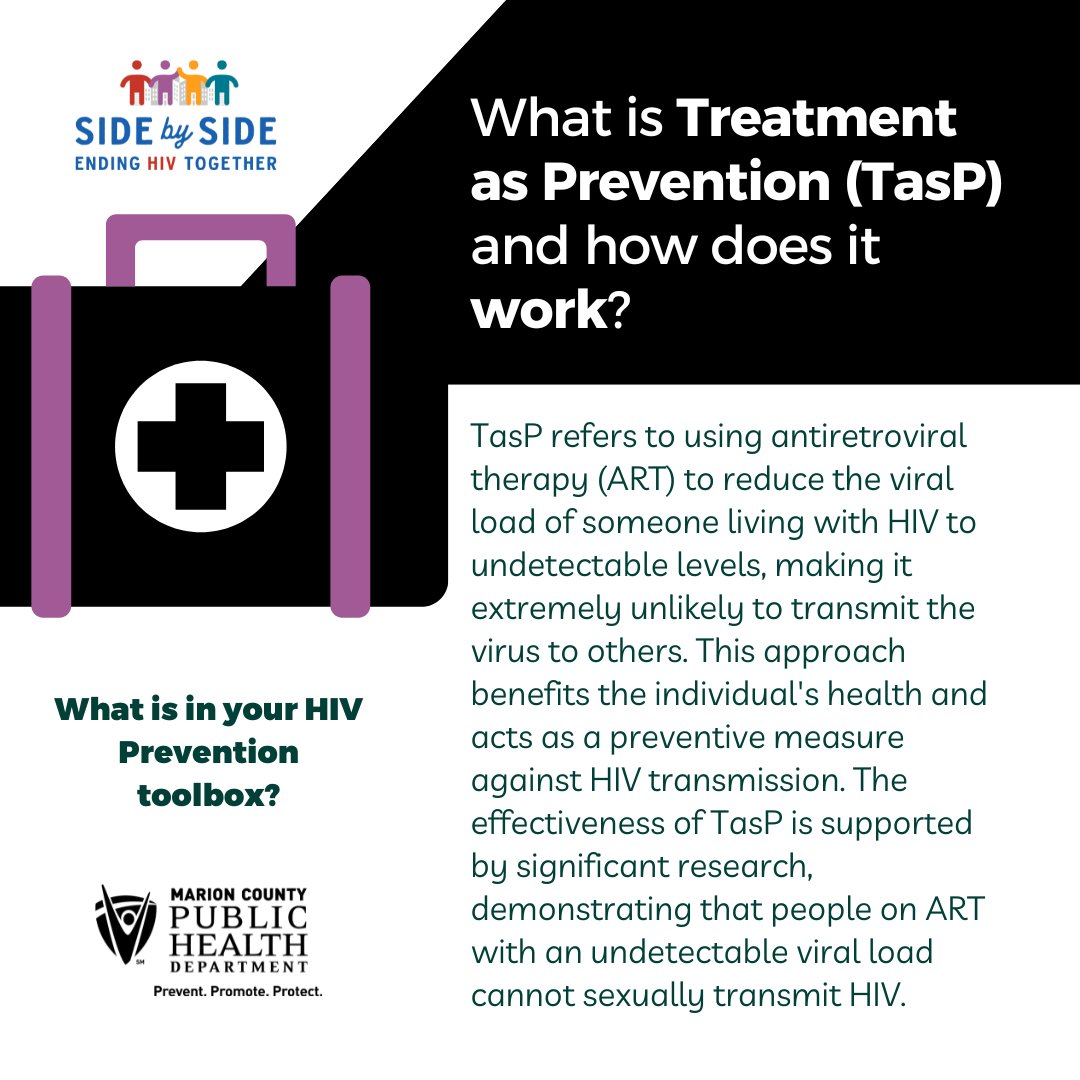 Empowerment through Treatment as Prevention (TasP): Antiretroviral therapy (ART) transforms lives by reducing HIV to undetectable levels, stopping the chain of transmission. It's a win for individual health and a leap forward in preventing HIV. Follow us to learn more about HIV!