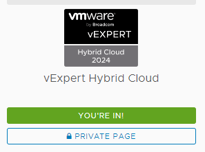 vExpert Hybrid Cloudです。。
#vExpert #VMware
