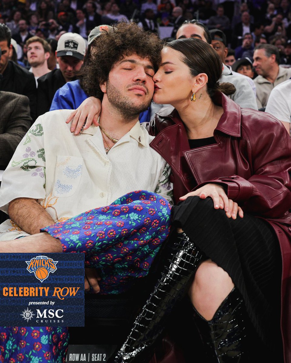 GomezSource2's tweet image. Selena Gomez and Benny Blanco at the Knicks game