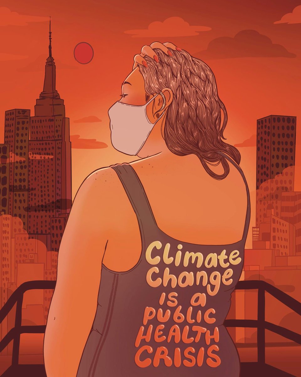 Climate change is a public health crisis. #earthday Illustration via @liberaljanee