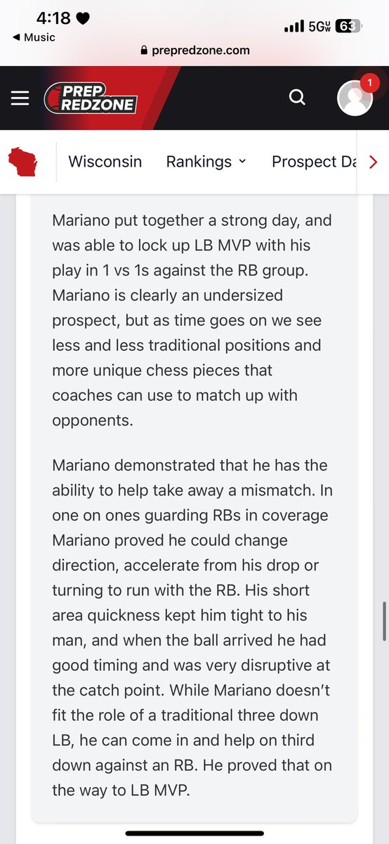 Thank you @MJ_NFLDraft for the write up in the MVP article Only gonna go harder! prepredzone.com/2024/04/prep-r… @PrepRedzoneWI @MJ_NFLDraft @StCatsFootball
