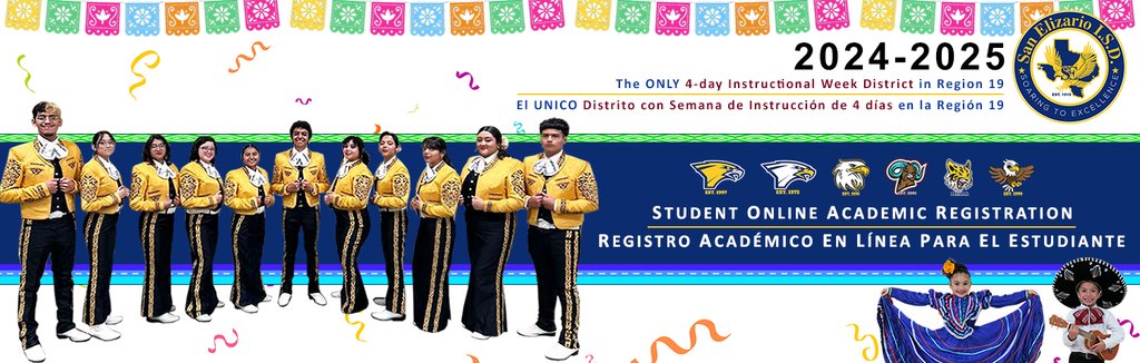 San Elizario ISD Student Online Academic Registration for the 2024-2025 school year is NOW OPEN. Click here to start: smore.com/n/ae96z #CommitmentValorYCorazon