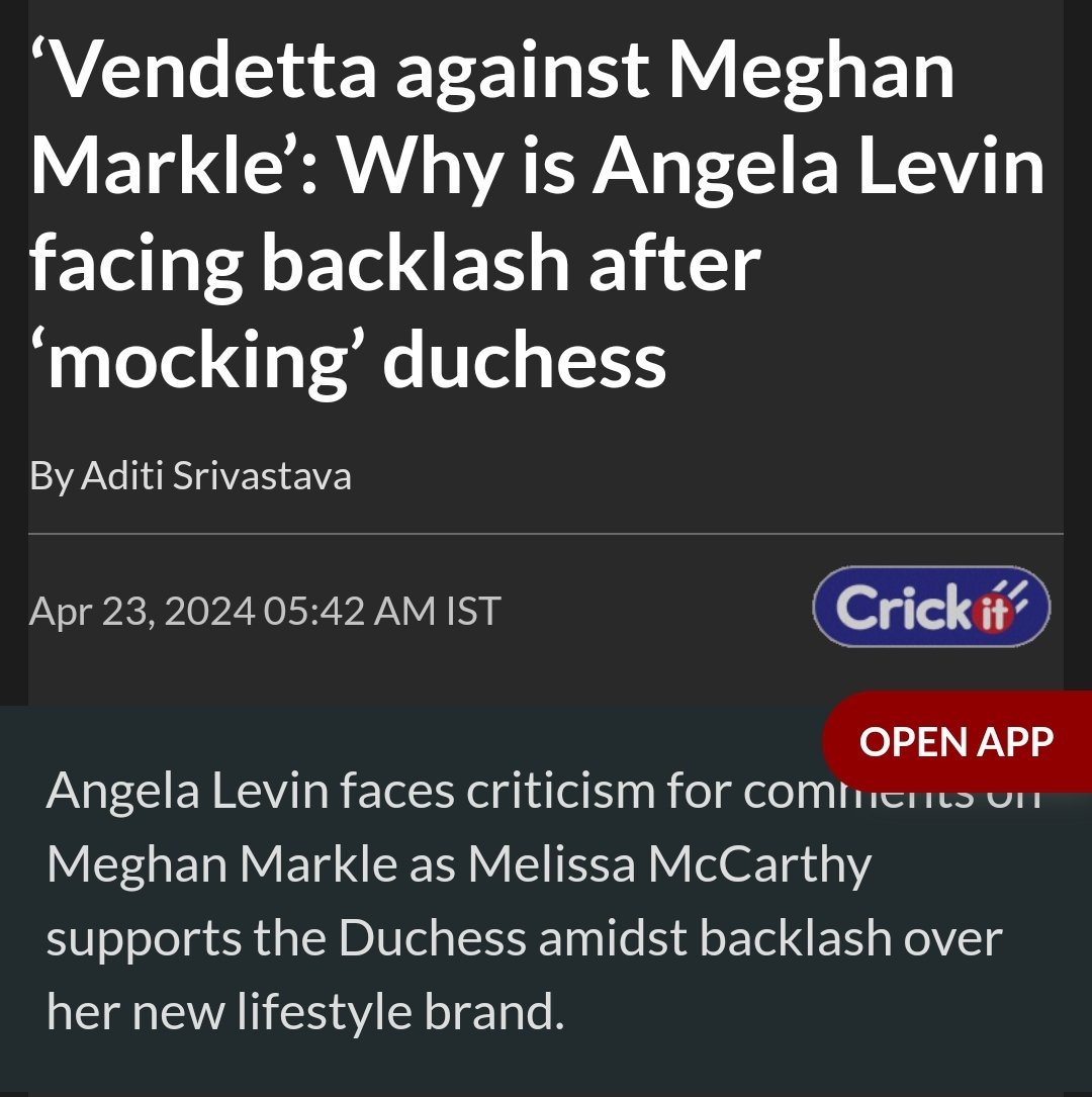 Supporting/defending Angela Levin will only bring you closer to hell. She's so evil that even her own late mother wished that she called Angela👉🏽 THE DEVIL instead of Angela

In the whole '23 till now in '24, #MeghanMarkle didn't say 1 word, yet Angela Evil attacks her every day.