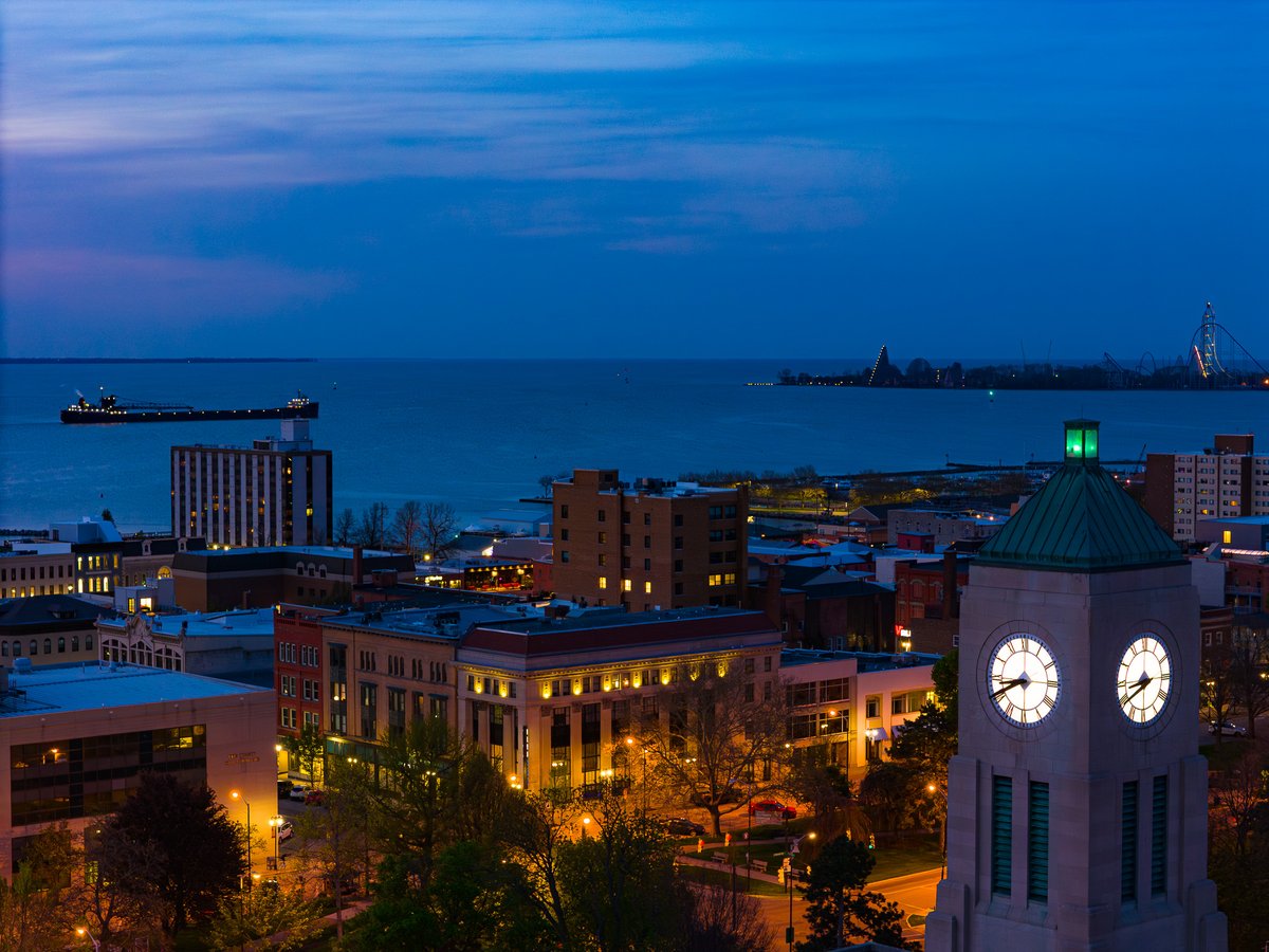 One of the oldest freighters on the Great Lakes, the Lee Tregurtha, making her way out of the Sandusky Bay tonight.