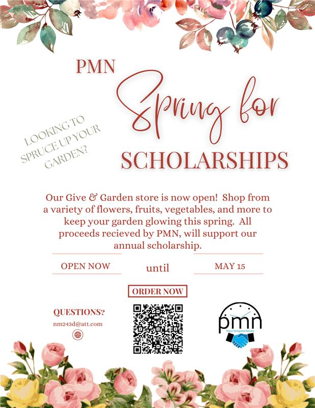 It's time to order all your planting needs for Spring.  Help us get to our goal of raising $2000 for scholarships while beautifying your garden.  Snap the QR code blow.