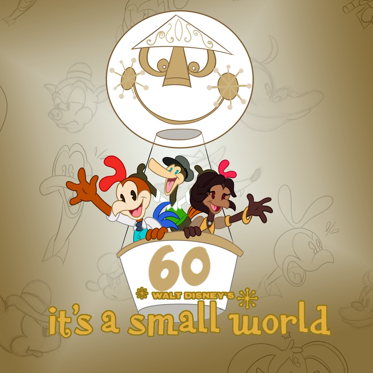 Happy 60th Birthday to Walt Disney's It's a Small World, which premiered as part of the New York World's Fair today back in 1964! 
#chuckychicken #disneyland #smallworld #newyorkworldsfair #indieanimation #EarWorm