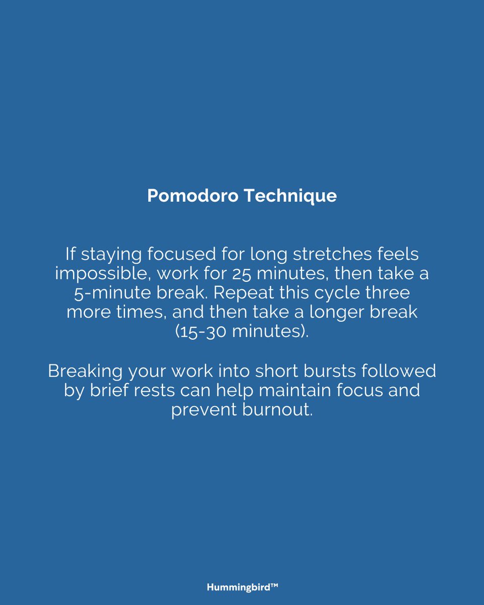 HummingbirdMeta's tweet image. Struggling to stay productive while working for yourself? Reclaim your time with these 3 productivity techniques.

#bitesizedbusiness #personalisedgrowth #entrepreneurship #productivity #productivitytechniques
