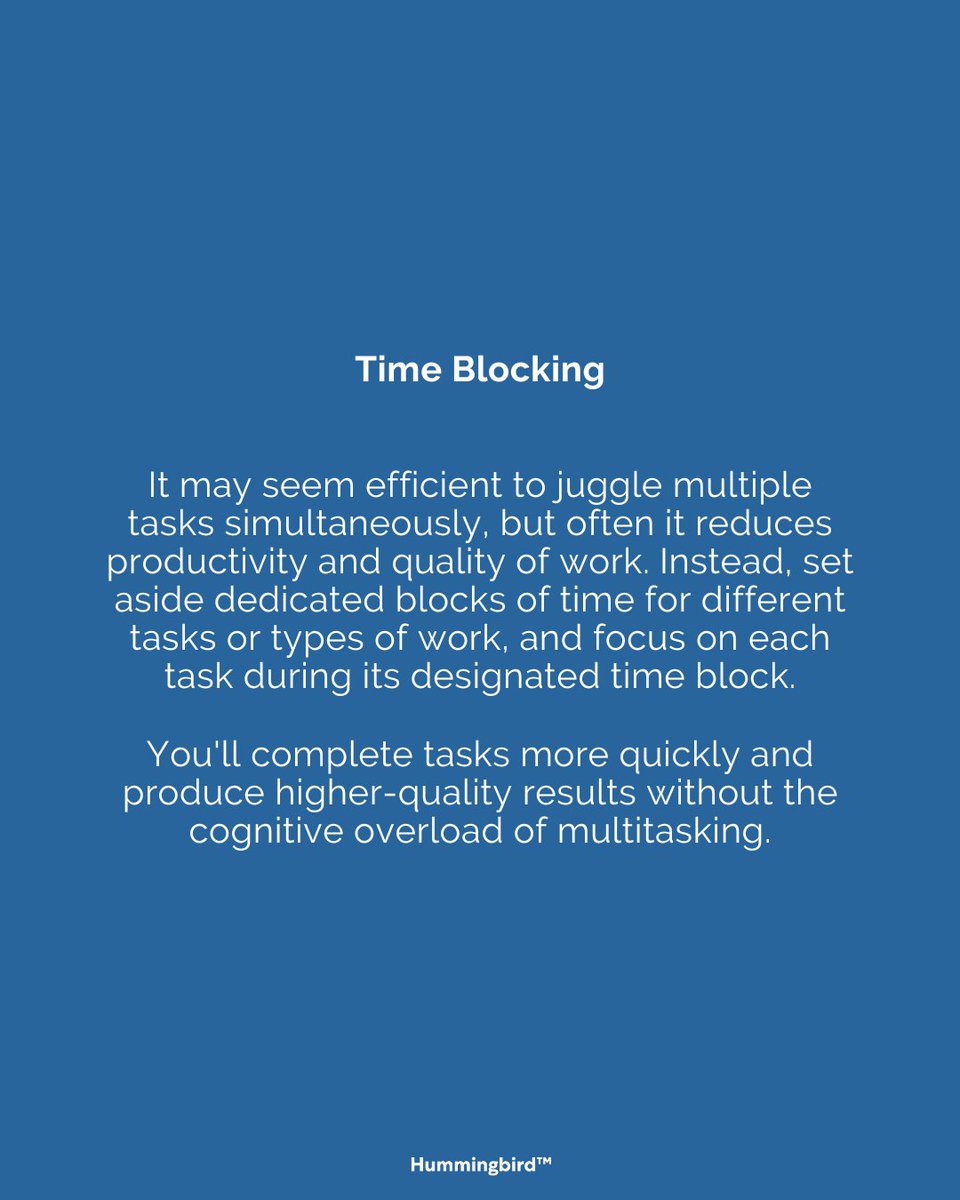HummingbirdMeta's tweet image. Struggling to stay productive while working for yourself? Reclaim your time with these 3 productivity techniques.

#bitesizedbusiness #personalisedgrowth #entrepreneurship #productivity #productivitytechniques