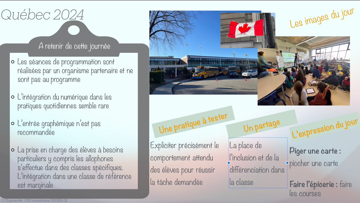 Aujourd’hui immersion dans l’école Laurentide. Observation d’une séance de programmation avec scratch junior, d’une classe « troubles autistiques », d’une séance orthopédagogie et de l’eps . Le tout parsemé de riches échanges. @DSDEN_Aisne @PINEL1 @BCourleux @NouraBader02A