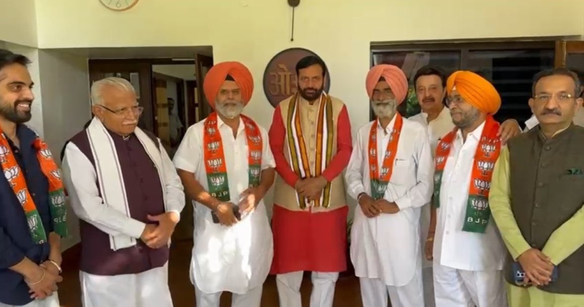 AAP Leader and Punjab CM Bhagwant Mann's father-in-law (Kaka Sasur)  joins BJP in Haryana.
