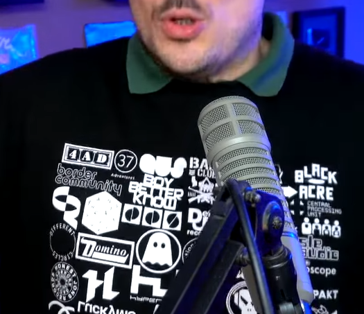 ok wait since when fantano has a shirt with different circles hessle audio metalheadz cpu and many more logos on it