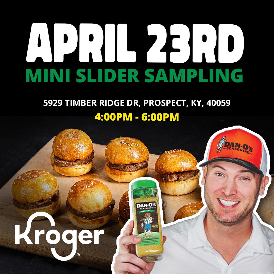 Come Yum Yum Get Ya Sum at the @kroger on Timber Ridge Road in Prospect, KY for some Mini Slider samplings tomorrow afternoon!