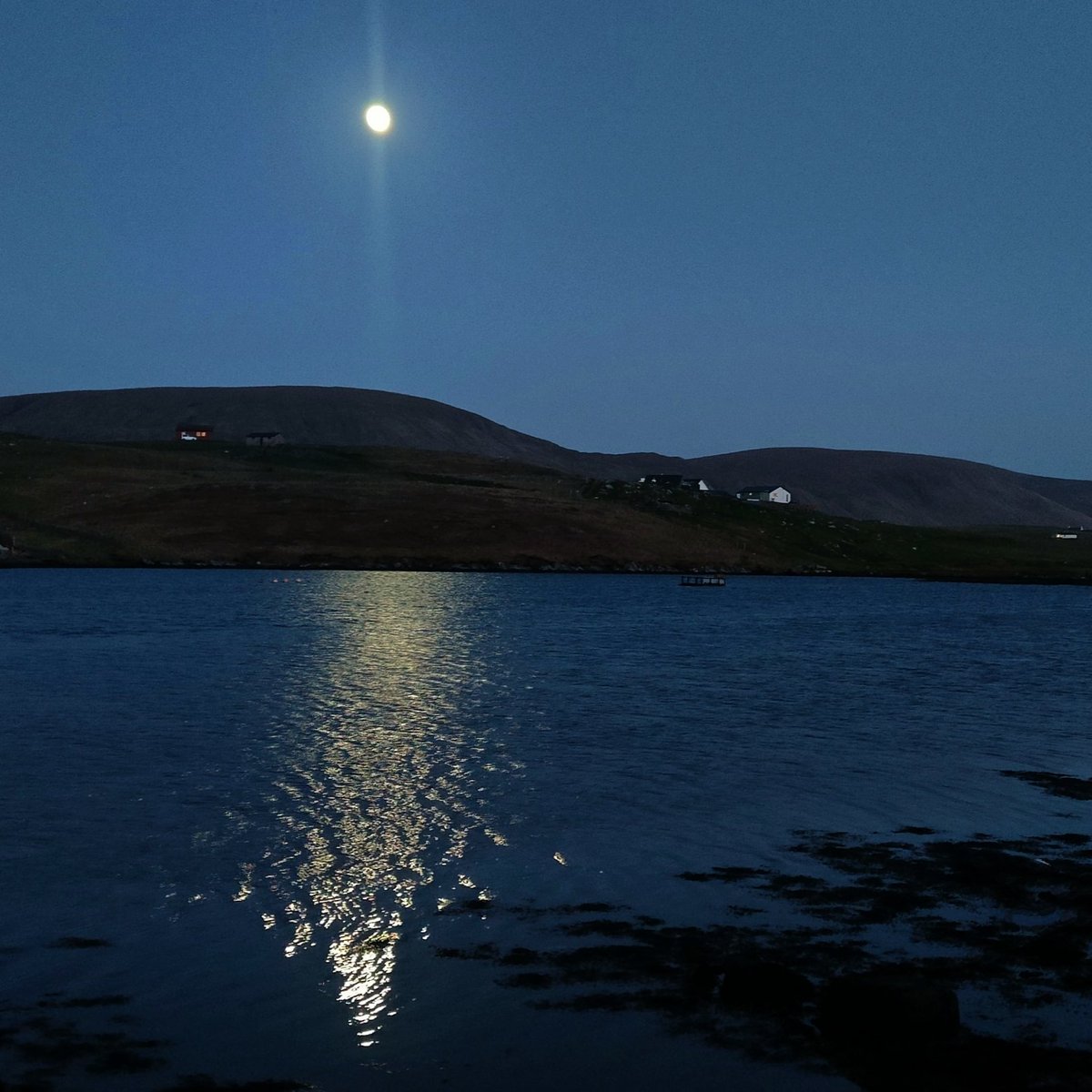 Sunset and moonrise #Shetland